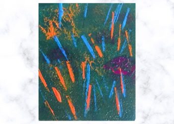 Painting Tutorial | Blue Red Sponge Abstract Art and Palette Knife | Acrylics on Canvas | Easy Art