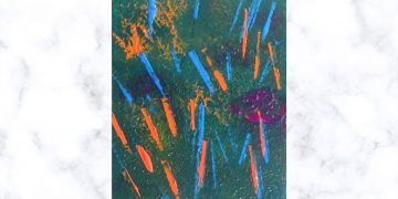 Painting Tutorial | Abstract Art Using Sponge Blue Red Yellow | Acrylics on Canvas | Work of Art