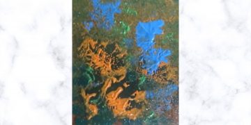 Painting Tutorial | Blue Green Brown Sponge Abstract Art and Palette Knife | Acrylics on Canvas