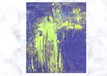 Painting Tutorial | Blue Yellow Palette Knife Abstract Art | Acrylics on Canvas | Visual Art