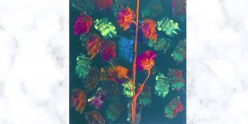 Painting Tutorial | Sponge Abstract Black Background Palette Knife | Acrylics on Canvas | Easy Art