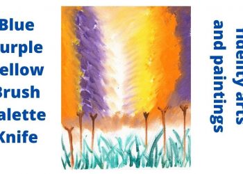 Painting Tutorial | Brown Yellow Stripe Sponge Abstract Art | Acrylics on Canvas | Easy Art Painting