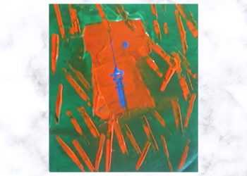 Painting Tutorial | Green Red Background Palette Knife Abstract Art | Acrylics on Canvas | Easy Art