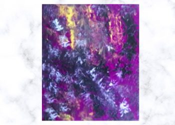 Painting Tutorial | Purple Background Sponge Abstract Art Knife | Acrylics on Canvas | Easy Art