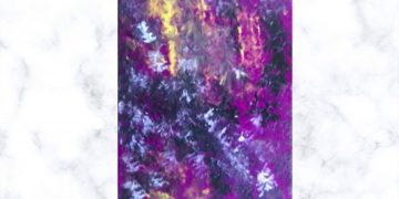 Painting Tutorial | Purple Background Sponge Abstract Art Knife | Acrylics on Canvas | Easy Art