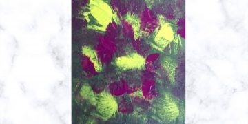 Painting Tutorial | Yellow Green Palette Knife Sponge Abstract Art | Acrylics on Canvas | Easy Art