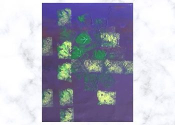 Painting Tutorial | Blue Background Sponge abstract art | Acrylics on Canvas | Art Video