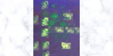 Painting Tutorial | Blue Background Sponge abstract art | Acrylics on Canvas | Art Video