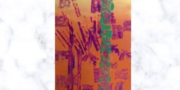 Painting Tutorial | Red Background Palette Knife Abstract Art with Sponge | Acrylics on Canvas | Art