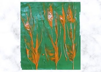 Painting Tutorial | Green Background Red Pallete Knife Abstract Art | Acrylics on Canvas | Artwork