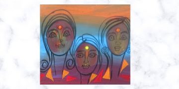 Abstract Painting Thee Lady Faces  | Daily Challenge | Face Art | Easy Art