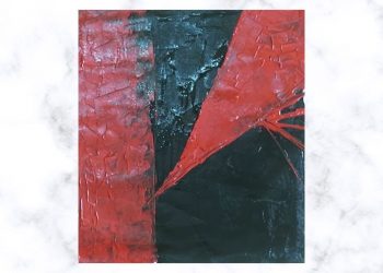 Painting Tutorial | Black Red Abstract Art Palette Knife | Acrylics on Canvas | Work of Art