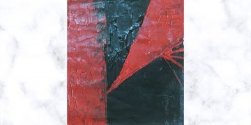 Painting Tutorial | Black Red Abstract Art Palette Knife | Acrylics on Canvas | Work of Art