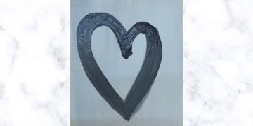 Daily Challenge | Heart Painting Cream Background Abstract Art Canvas Painting with Acrylics colors