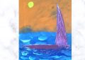 Boat Abstract Art on Canvas with Acrylics Colors | Daily Challenge | Easy Art