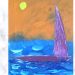 Boat Abstract Art on Canvas with Acrylics Colors | Daily Challenge | Easy Art