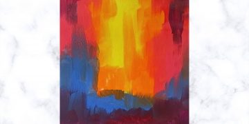 Abstract Art Orange Background Acrylics on Canvas