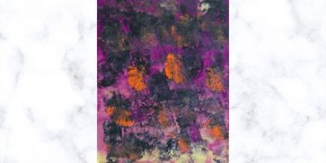 Painting Tutorial | Purple Yellow Background Sponge Abstract Art | Acrylics on Canvas |