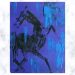 Painting Tutorial | Blue Purple Background Black Abstract Horse Art | Acrylics on Canvas | Abstract